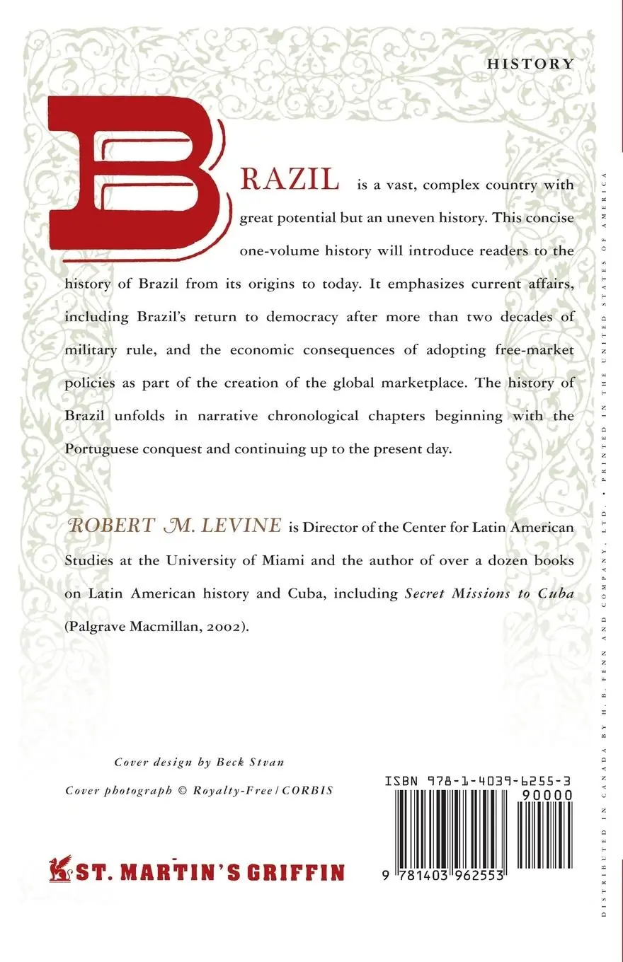 Rückseite: 9781403962553 | The History of Brazil | Robert M. Levine | Taschenbuch | Englisch