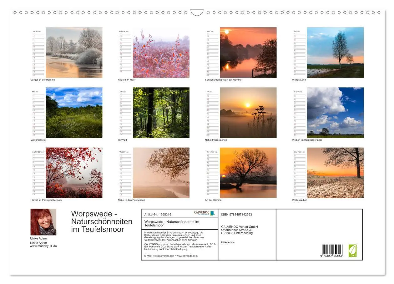 Bild: 9783457842553 | Worpswede - Naturschönheiten im Teufelsmoor (Wandkalender 2026 DIN...