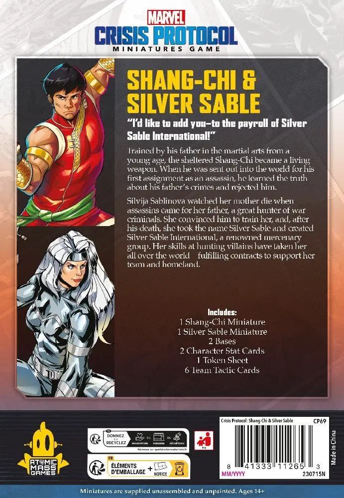 Bild: 841333112653 | Marvel: Crisis Protocol - Shang-Chi &amp; Silver Sable (Spiel-Zubehör)