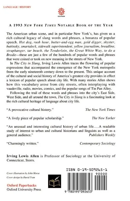 Rückseite: 9780195092653 | The City in Slang | New York Life and Popular Speech | Allen | Buch