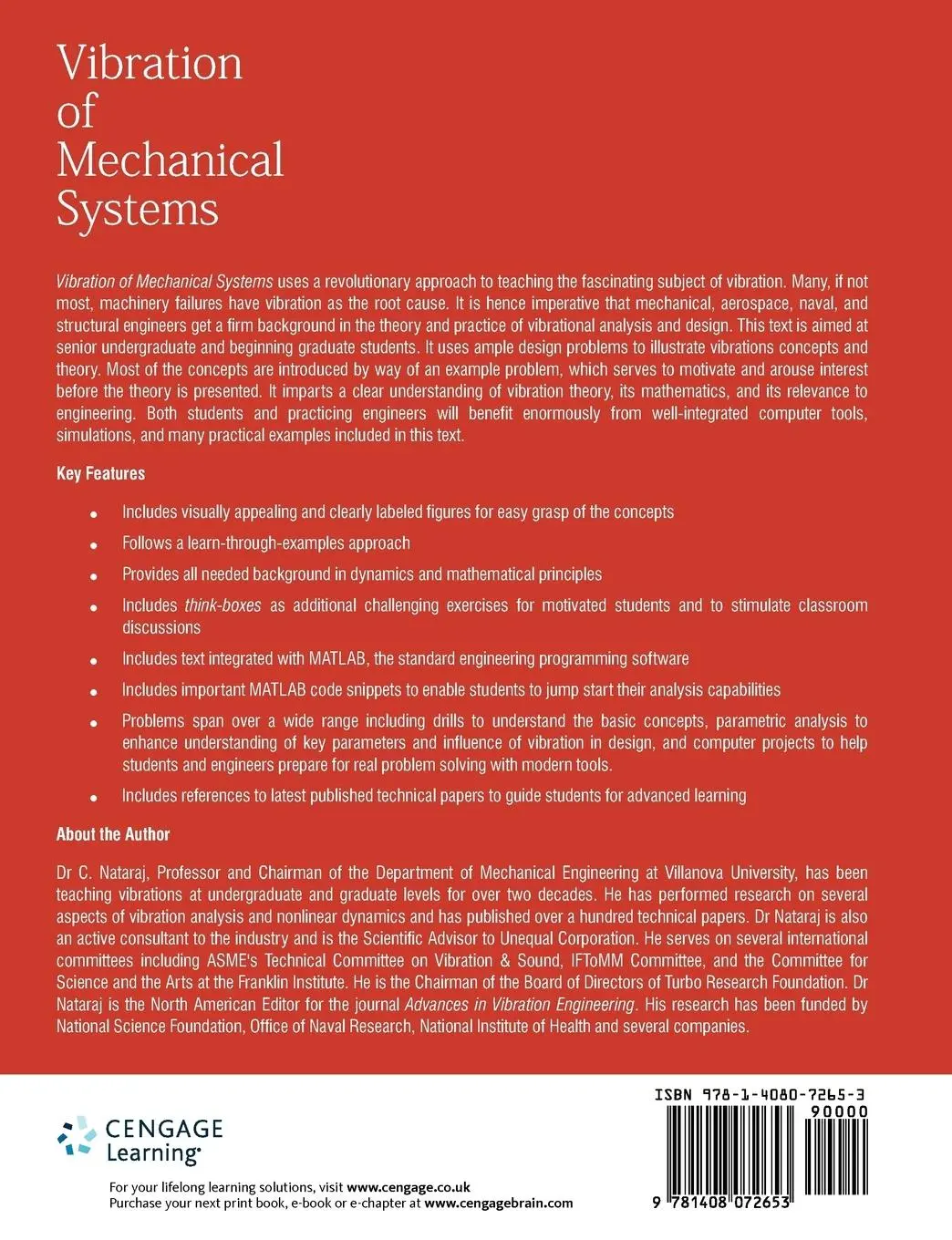 Rückseite: 9781408072653 | Vibration of Mechanical Systems | C Nataraj | Taschenbuch | Englisch