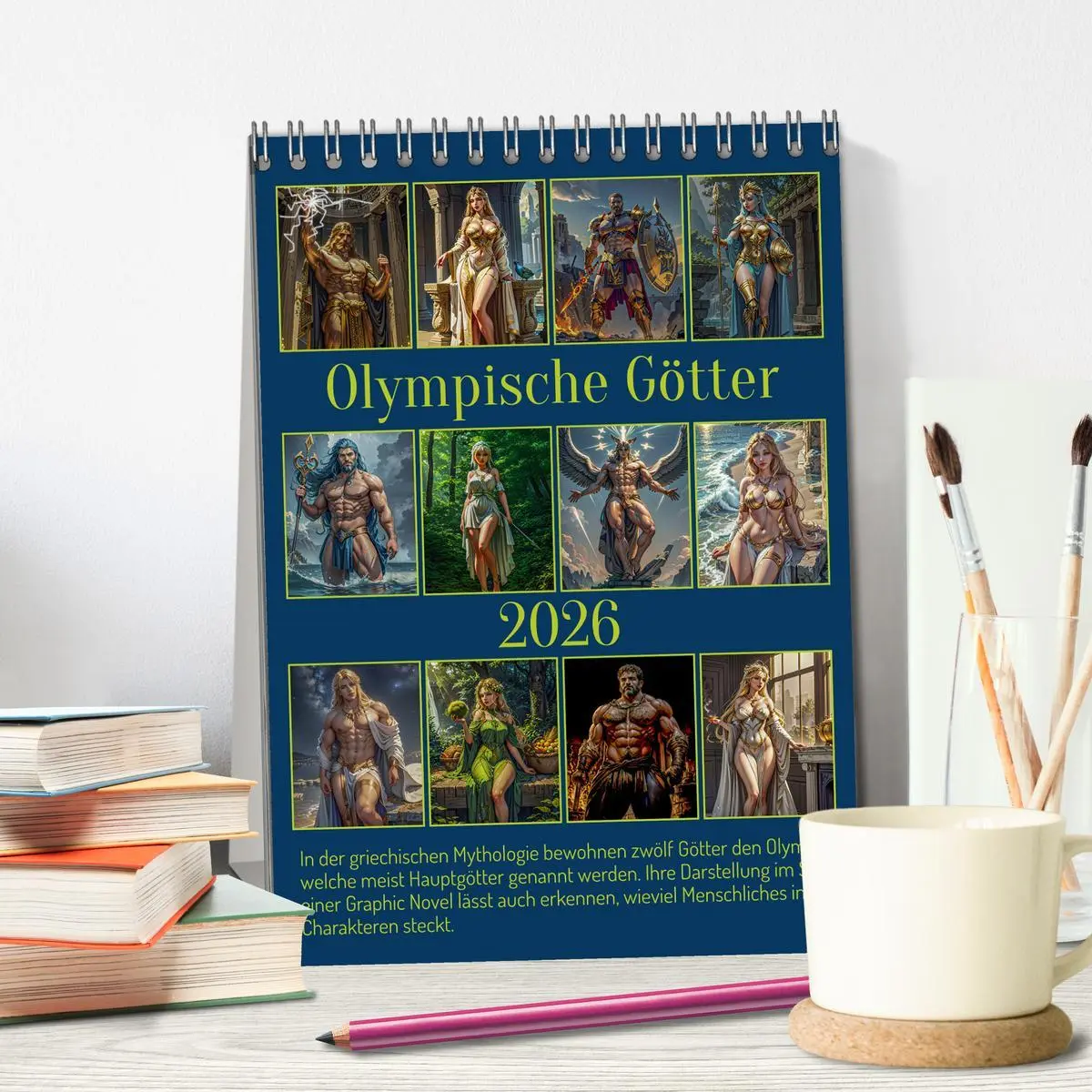 Bild: 9783516302653 | Olympische Götter (Tischkalender 2026 DIN A5 hoch), CALVENDO...
