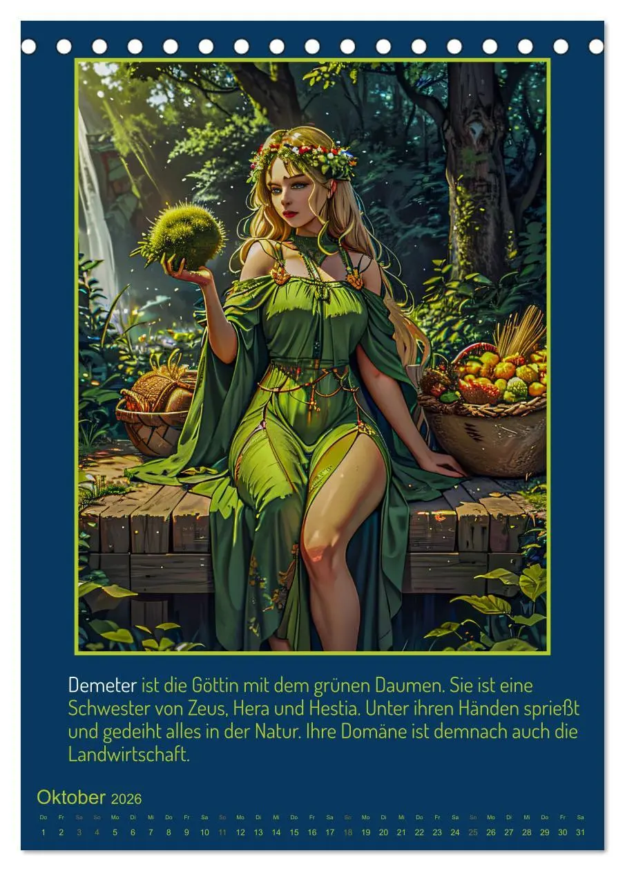 Bild: 9783516302653 | Olympische Götter (Tischkalender 2026 DIN A5 hoch), CALVENDO...