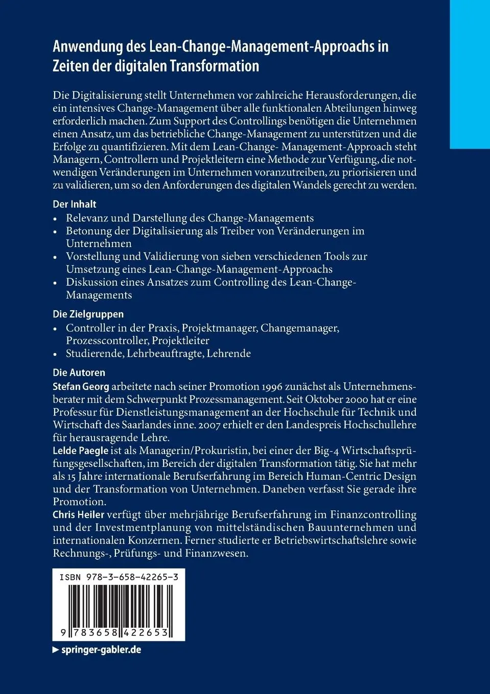 Rückseite: 9783658422653 | Anwendung des Lean-Change-Management-Approachs in Zeiten der...