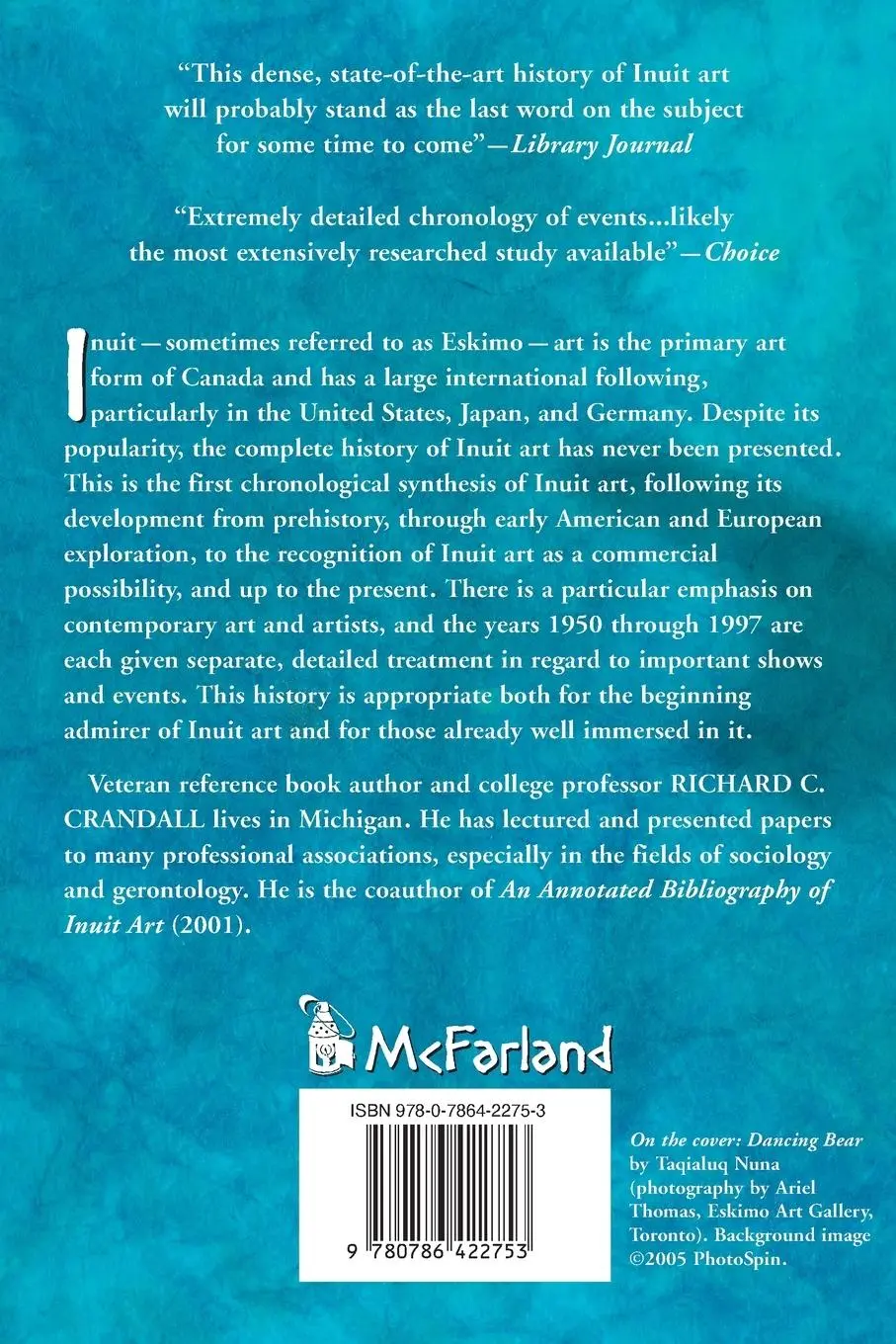 Rückseite: 9780786422753 | Inuit Art | A History | Richard C. Crandall | Taschenbuch | Englisch