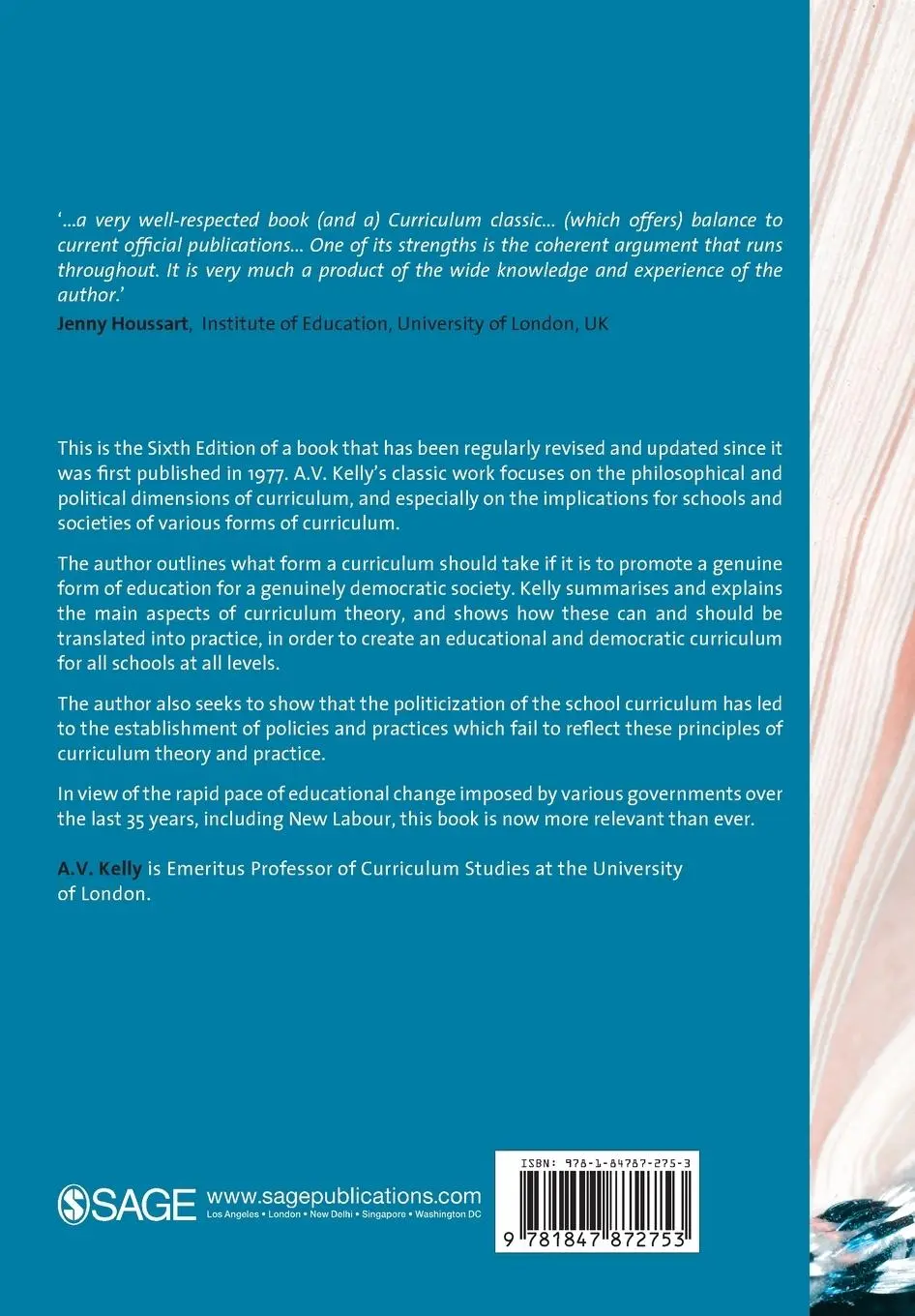 Rückseite: 9781847872753 | The Curriculum | Theory and Practice | A Vic Kelly | Taschenbuch