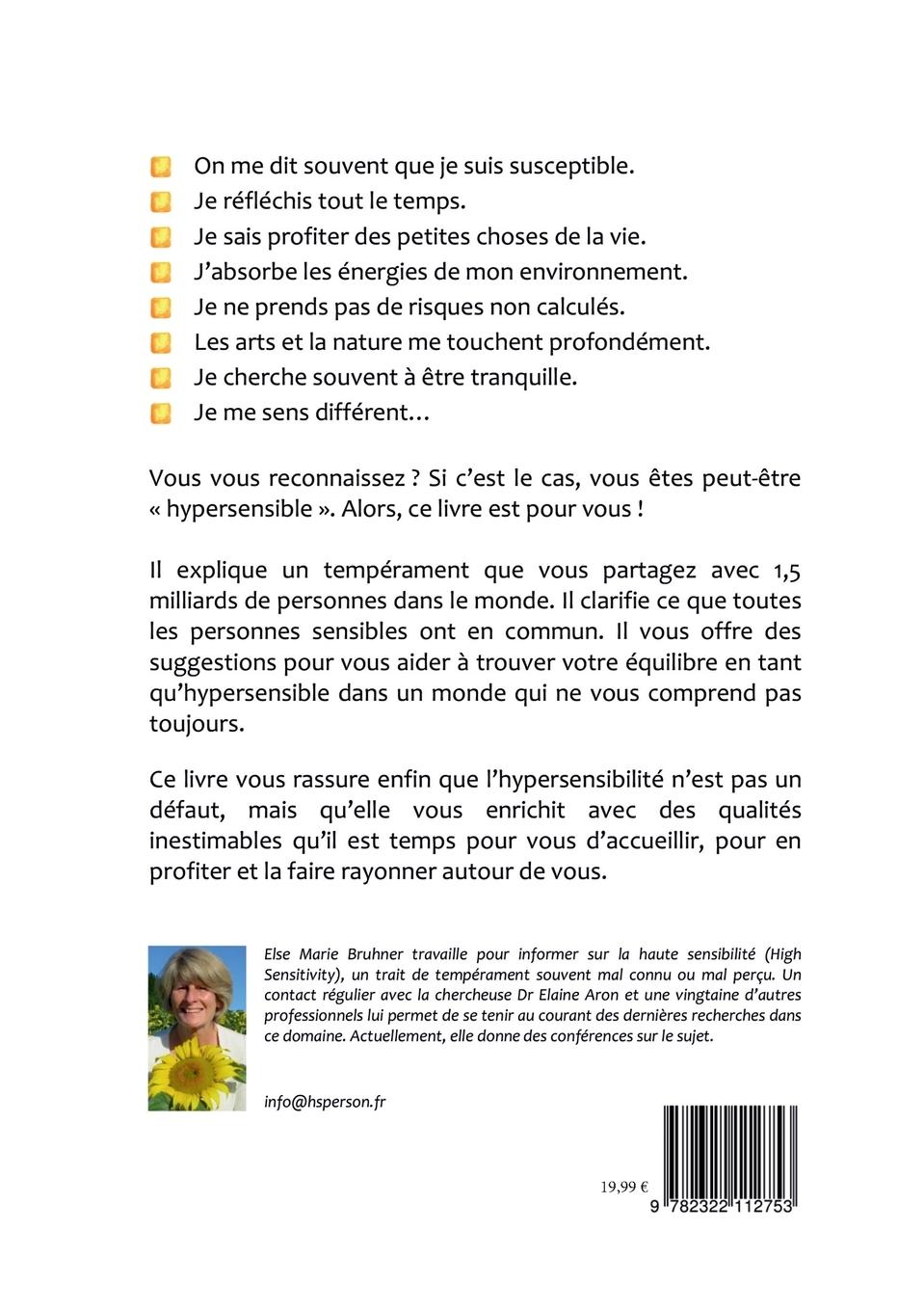 Rückseite: 9782322112753 | Hypersensible Et alors ? | Un tempérament expliqué | Bruhner | Buch