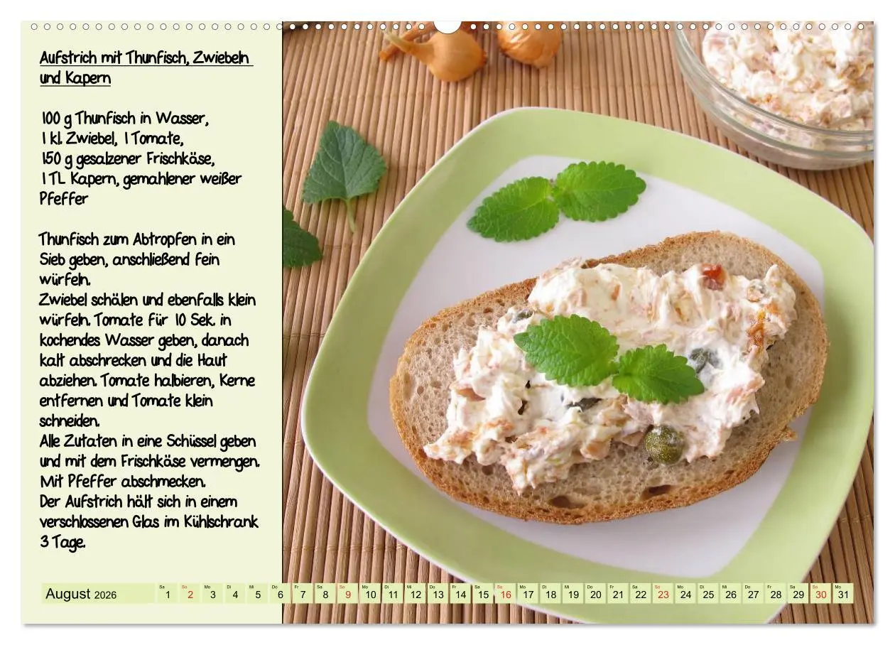 Bild: 9783516222753 | Leckere Aufstriche - Ein Kalender mit Rezepten (hochwertiger...