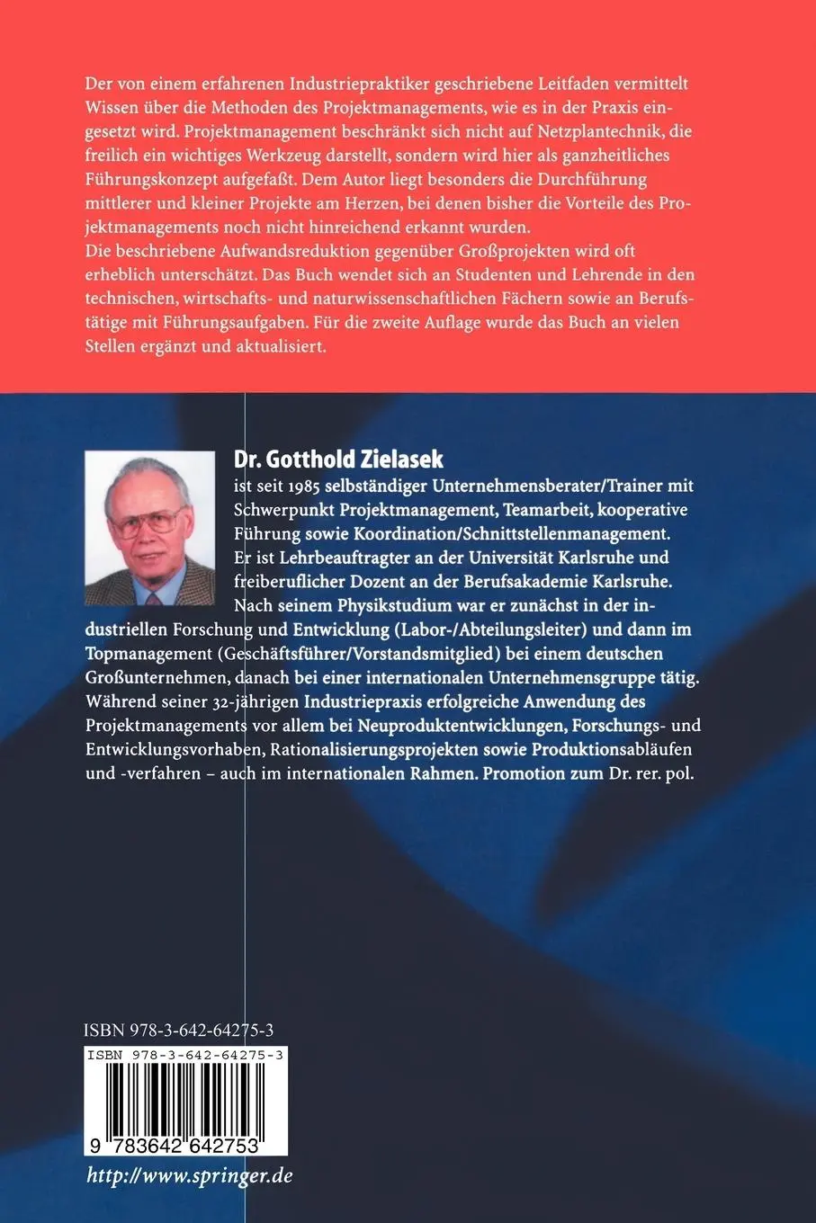 Rückseite: 9783642642753 | Projektmanagement als Führungskonzept | Gotthold Zielasek | Buch | xv