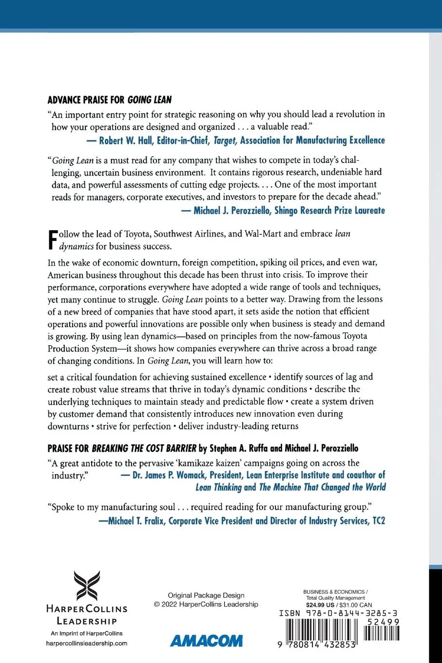 Rückseite: 9780814432853 | The Going Lean | Stephen A. Ruffa | Taschenbuch | Englisch | 2012