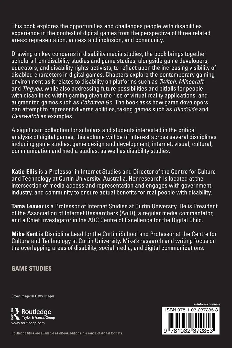 Rückseite: 9781032372853 | Gaming Disability | Katie Ellis (u. a.) | Taschenbuch | Englisch