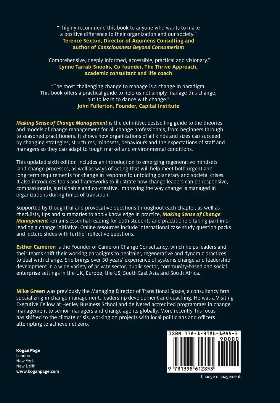 Rückseite: 9781398612853 | Making Sense of Change Management | Esther Cameron (u. a.) | Buch