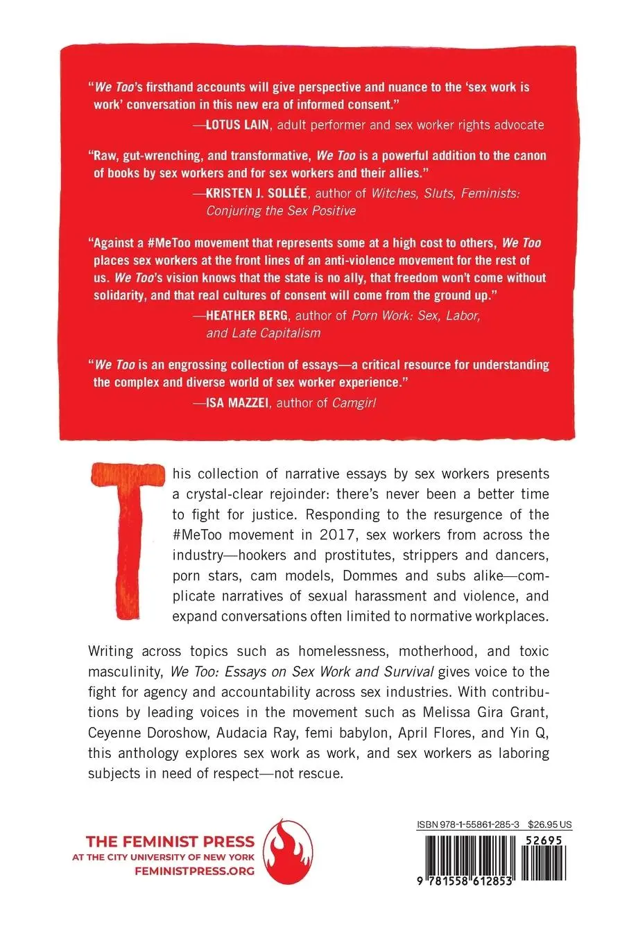 Rückseite: 9781558612853 | We Too: Essays on Sex Work and Survival | Natalie West | Taschenbuch