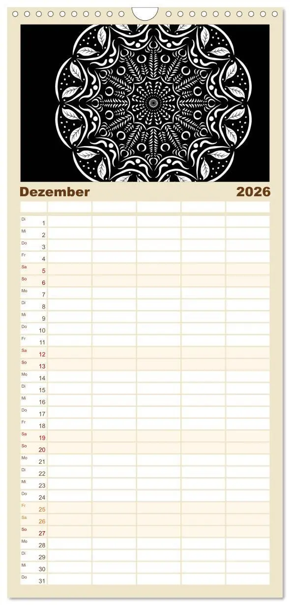 Bild: 9783516522853 | Familienplaner 2026 - Entspannung und Ruhe durch Mandalas mit 5...