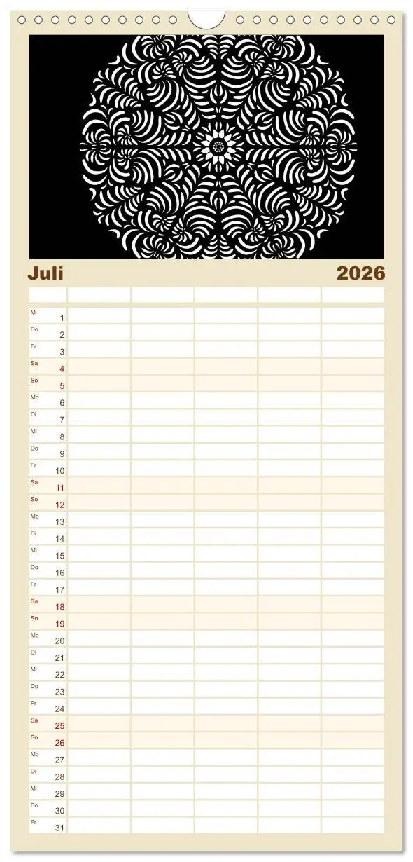 Bild: 9783516522853 | Familienplaner 2026 - Entspannung und Ruhe durch Mandalas mit 5...