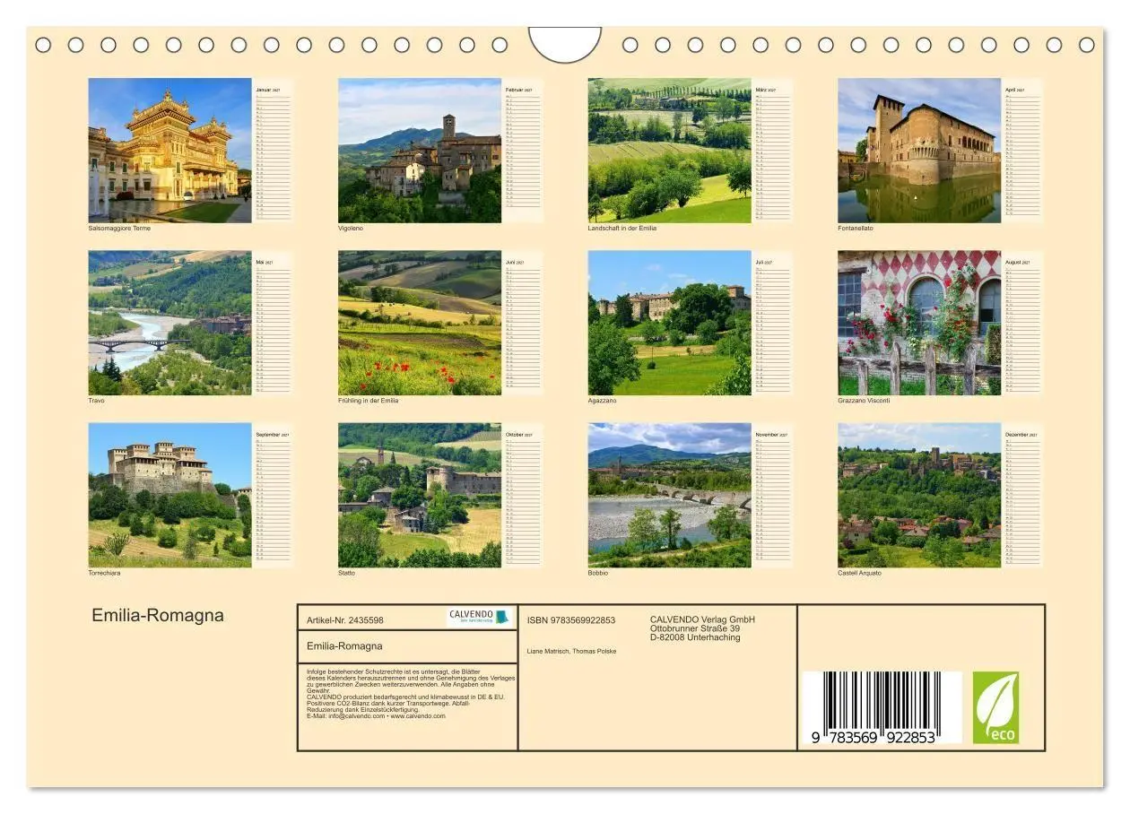 Bild: 9783569922853 | Emilia-Romagna (Wandkalender 2027 DIN A4 quer), CALVENDO...