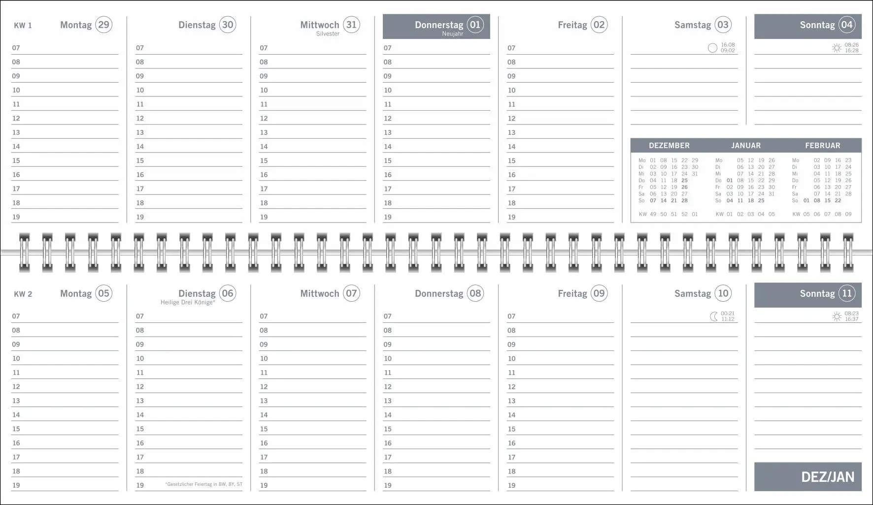 Bild: 9783756412853 | times&amp;more Grün Wochenquerplaner 2026 | Heye | Kalender | 64 S. | 2026
