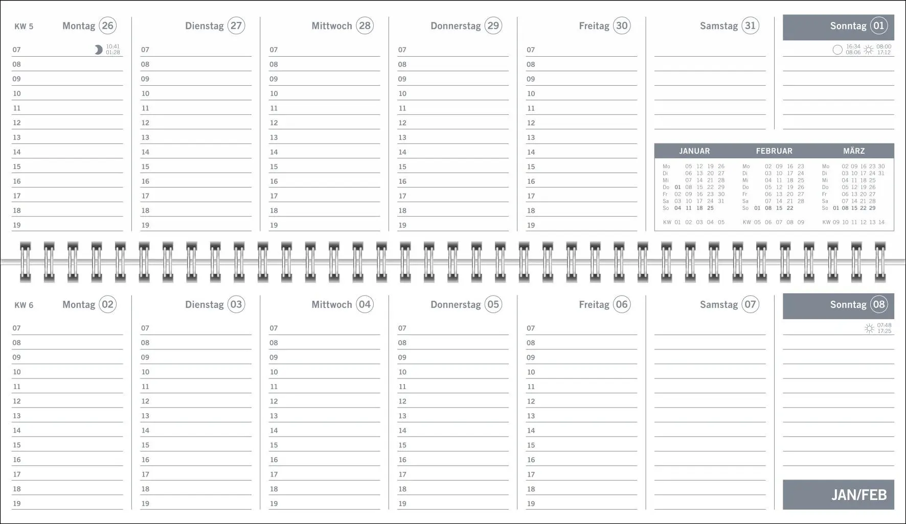 Bild: 9783756412853 | times&amp;more Grün Wochenquerplaner 2026 | Heye | Kalender | 64 S. | 2026