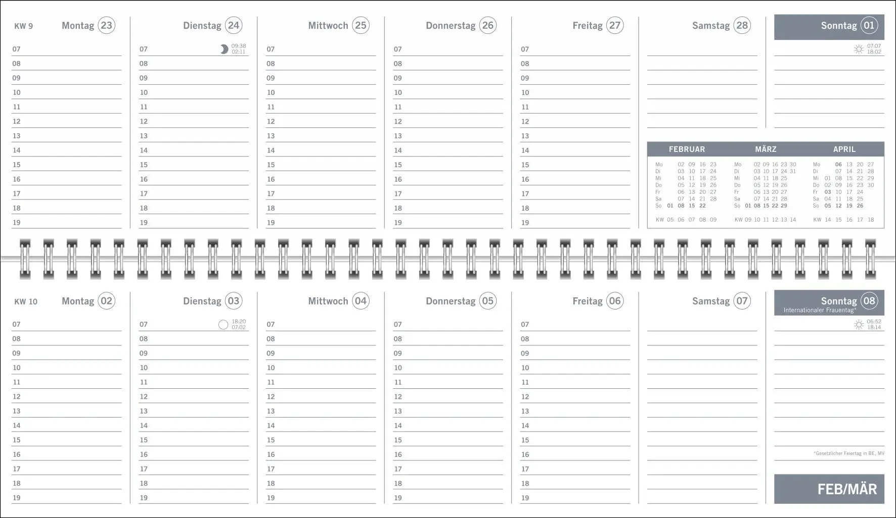 Bild: 9783756412853 | times&amp;more Grün Wochenquerplaner 2026 | Heye | Kalender | 64 S. | 2026