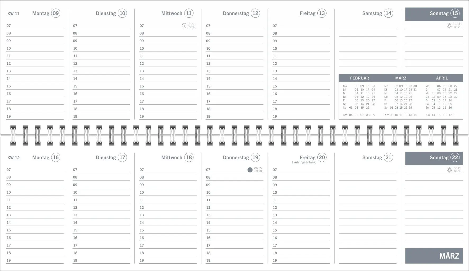 Bild: 9783756412853 | times&amp;more Grün Wochenquerplaner 2026 | Heye | Kalender | 64 S. | 2026