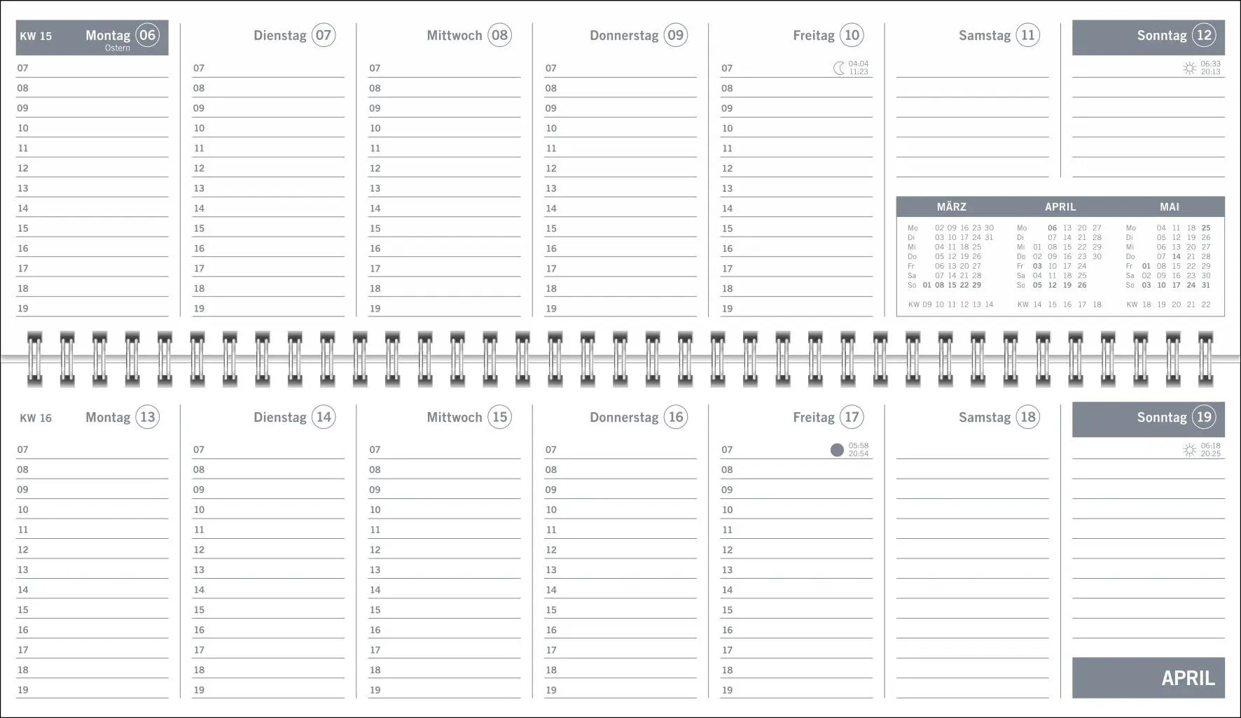 Bild: 9783756412853 | times&amp;more Grün Wochenquerplaner 2026 | Heye | Kalender | 64 S. | 2026