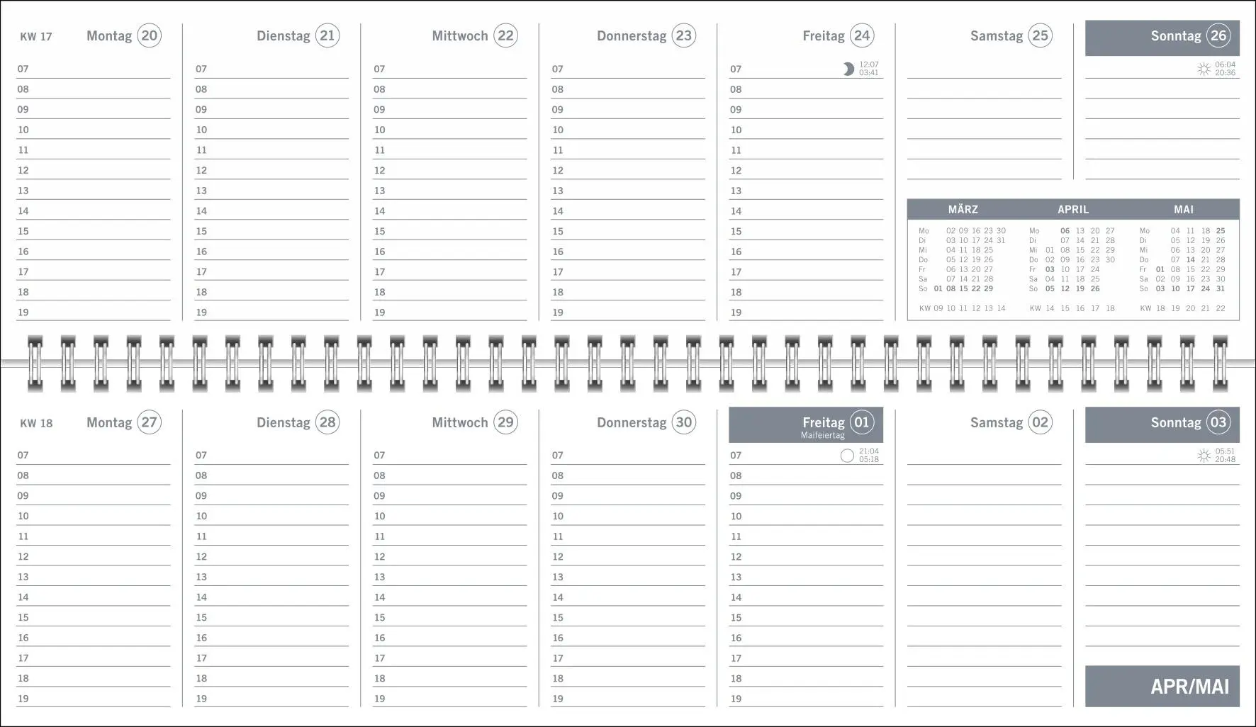 Bild: 9783756412853 | times&amp;more Grün Wochenquerplaner 2026 | Heye | Kalender | 64 S. | 2026