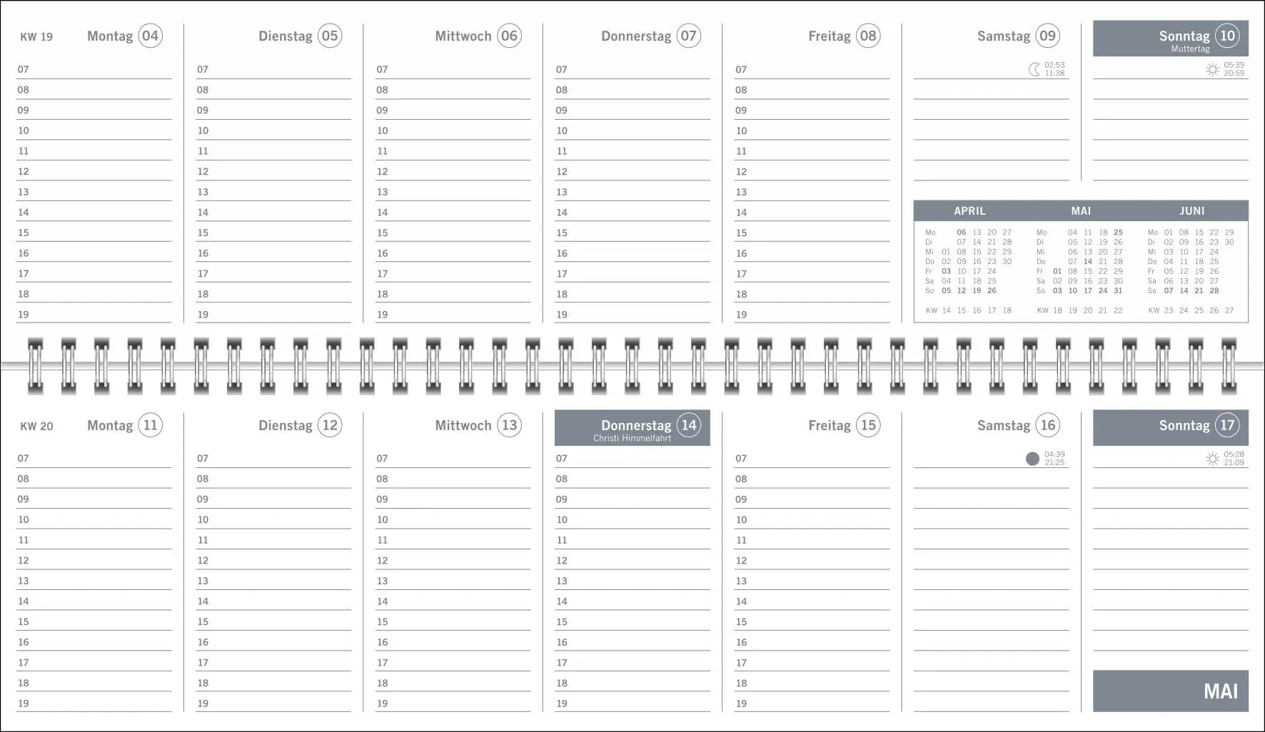 Bild: 9783756412853 | times&amp;more Grün Wochenquerplaner 2026 | Heye | Kalender | 64 S. | 2026