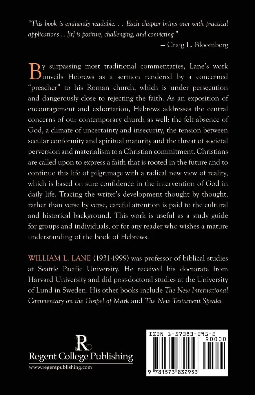 Rückseite: 9781573832953 | Hebrews | A Call to Commitment | William L. Lane | Taschenbuch | 2004