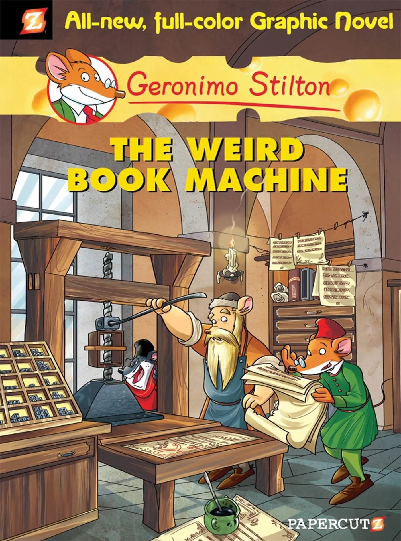 Cover: 9781597072953 | Geronimo Stilton Graphic Novels #9 | The Weird Book Machine | Stilton