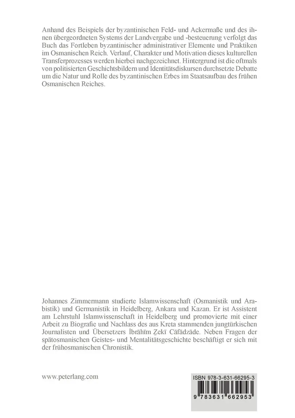 Rückseite: 9783631662953 | Die Übernahme byzantinischer Feld- und Ackermaße durch den...