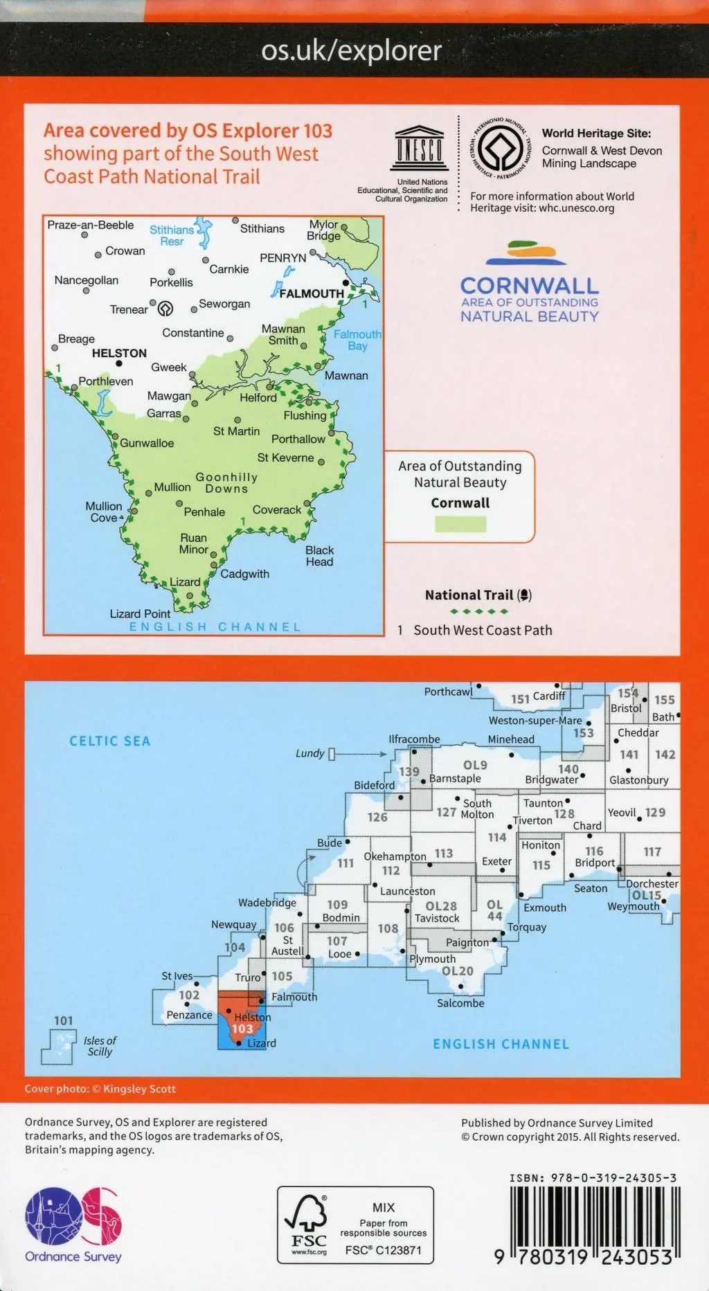 Bild: 9780319243053 | Lizard, Falmouth and Helston | Ordnance Survey | (Land-)Karte | 2015