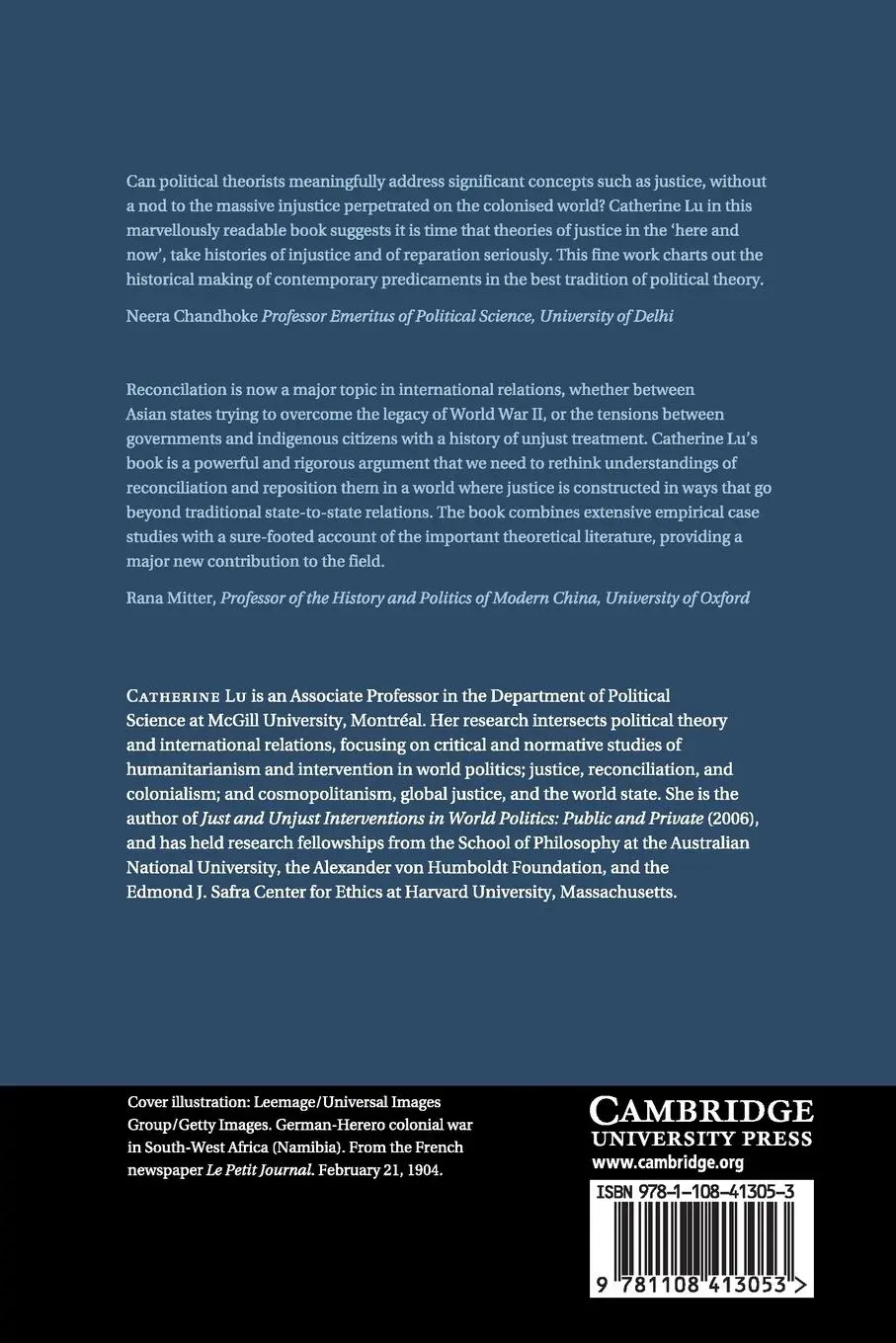 Rückseite: 9781108413053 | Justice and Reconciliation in World Politics | Catherine Lu | Buch