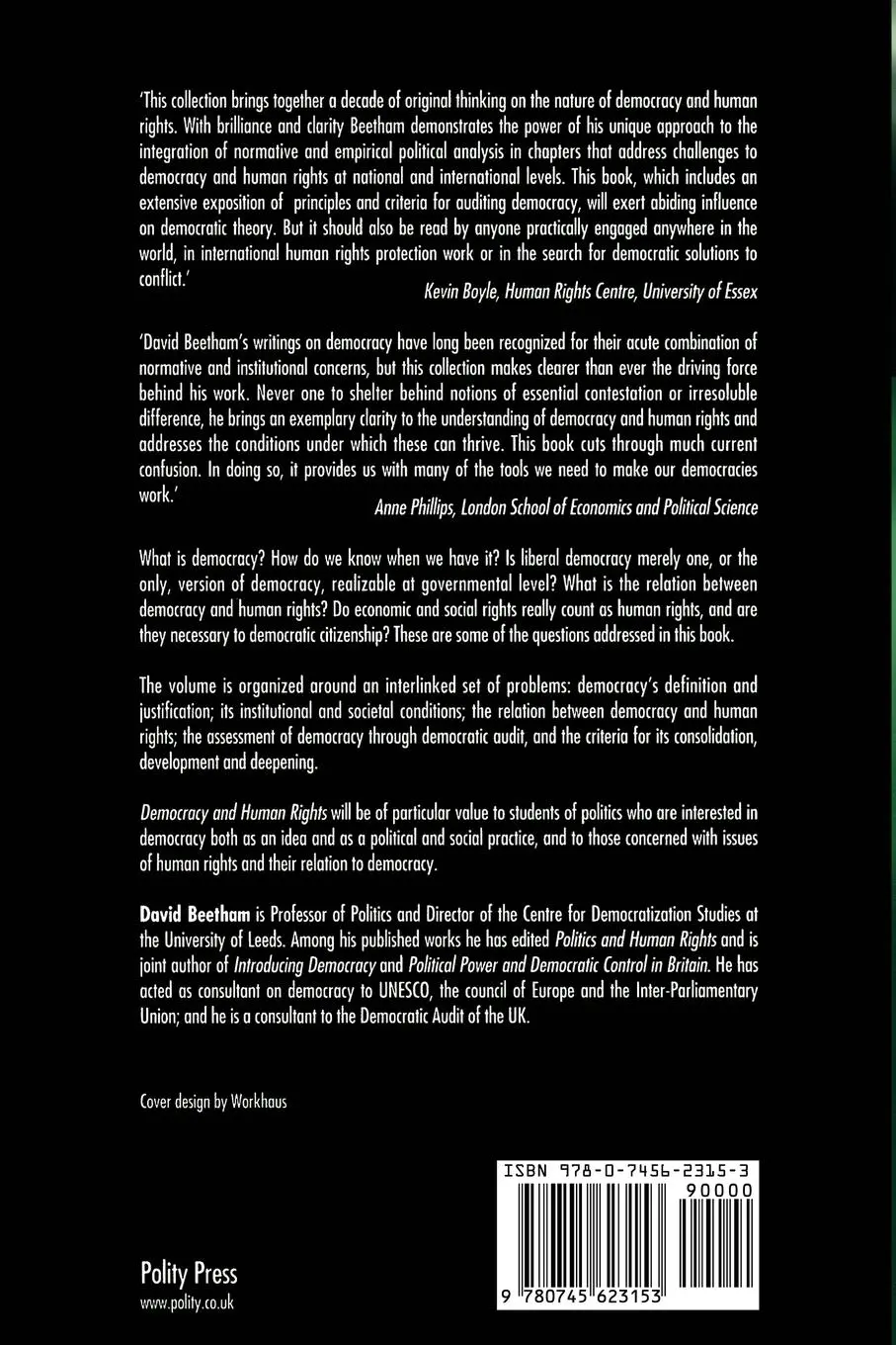 Rückseite: 9780745623153 | Democracy and Human Rights | David Beetham | Taschenbuch | Englisch