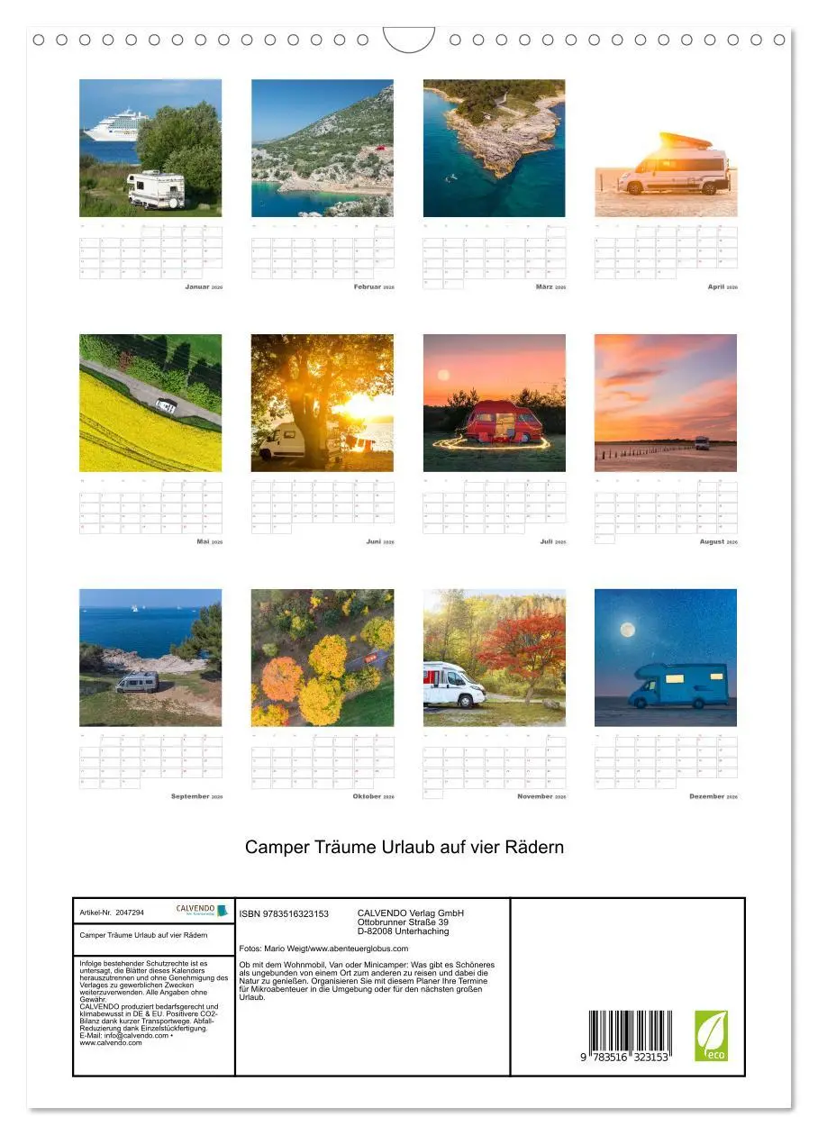 Bild: 9783516323153 | Camper Träume Urlaub auf vier Rädern (Wandkalender 2026 DIN A3...