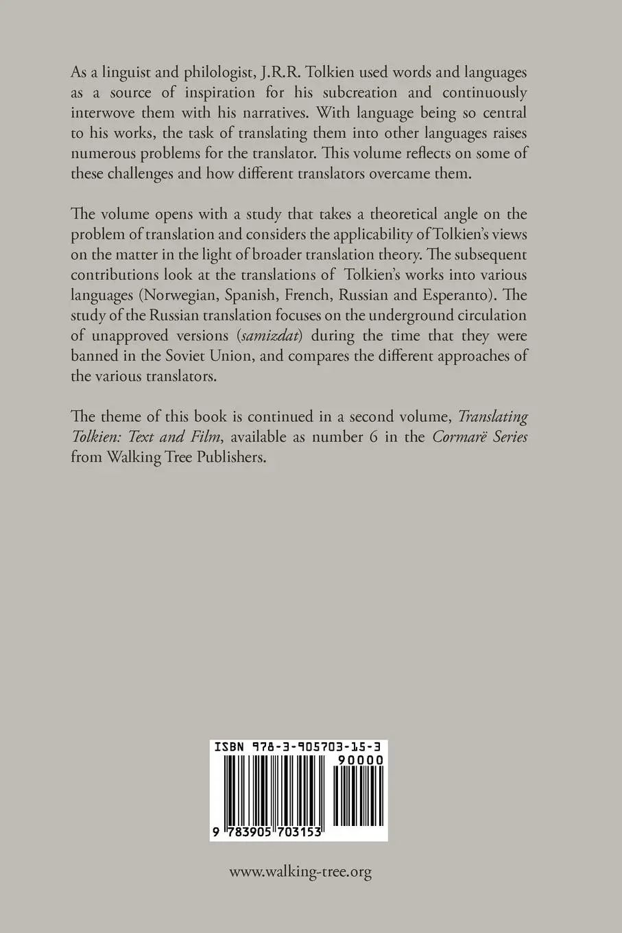 Rückseite: 9783905703153 | Tolkien in Translation | Thomas Honegger | Taschenbuch | Englisch