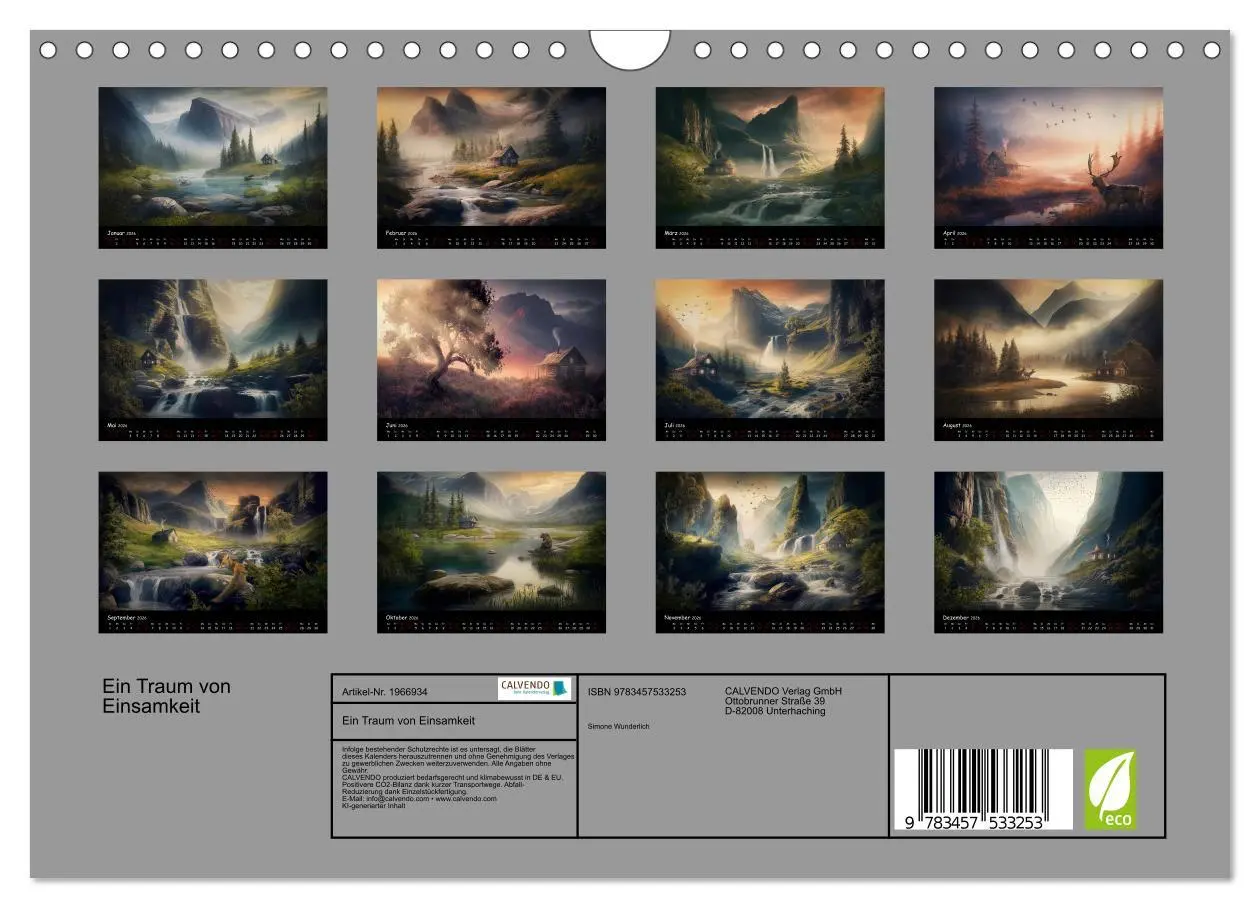 Bild: 9783457533253 | Ein Traum von Einsamkeit (Wandkalender 2026 DIN A4 quer), CALVENDO...