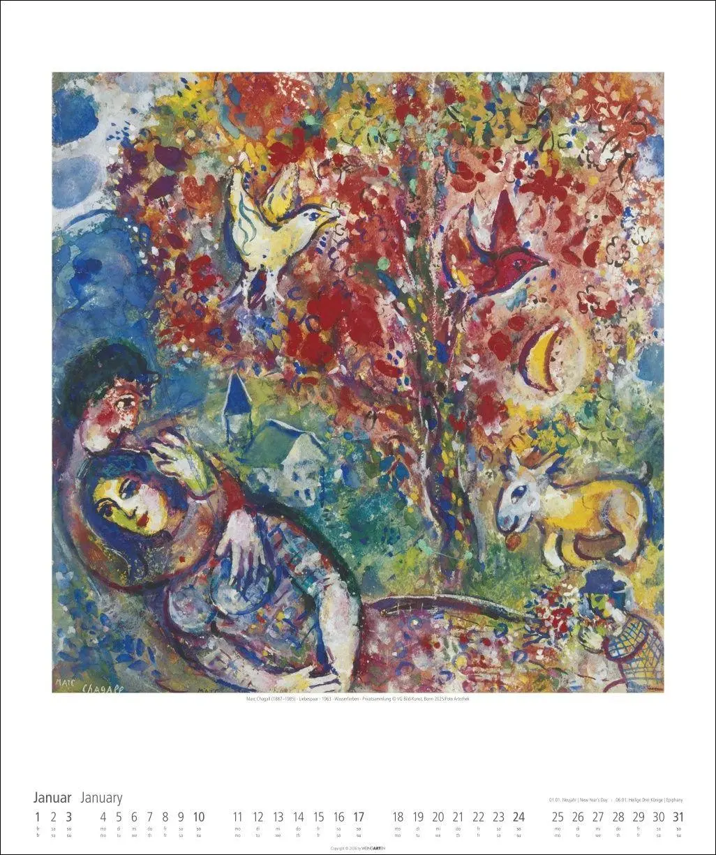 Bild: 9783839903353 | Marc Chagall Kalender 2027 | Marc Chagall | Kalender | Spiralbindung