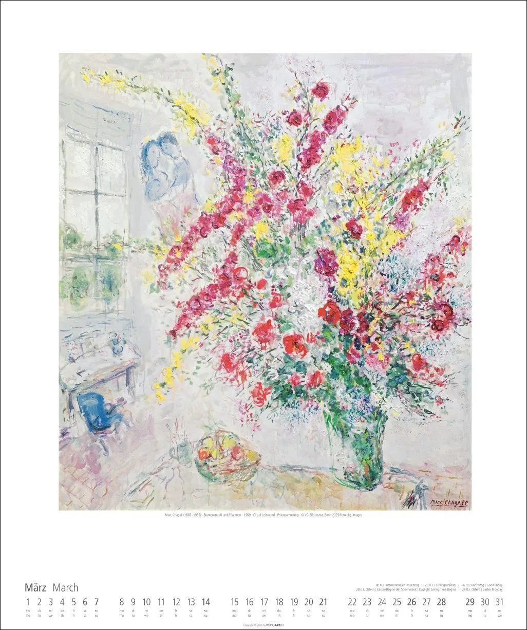 Bild: 9783839903353 | Marc Chagall Kalender 2027 | Marc Chagall | Kalender | Spiralbindung