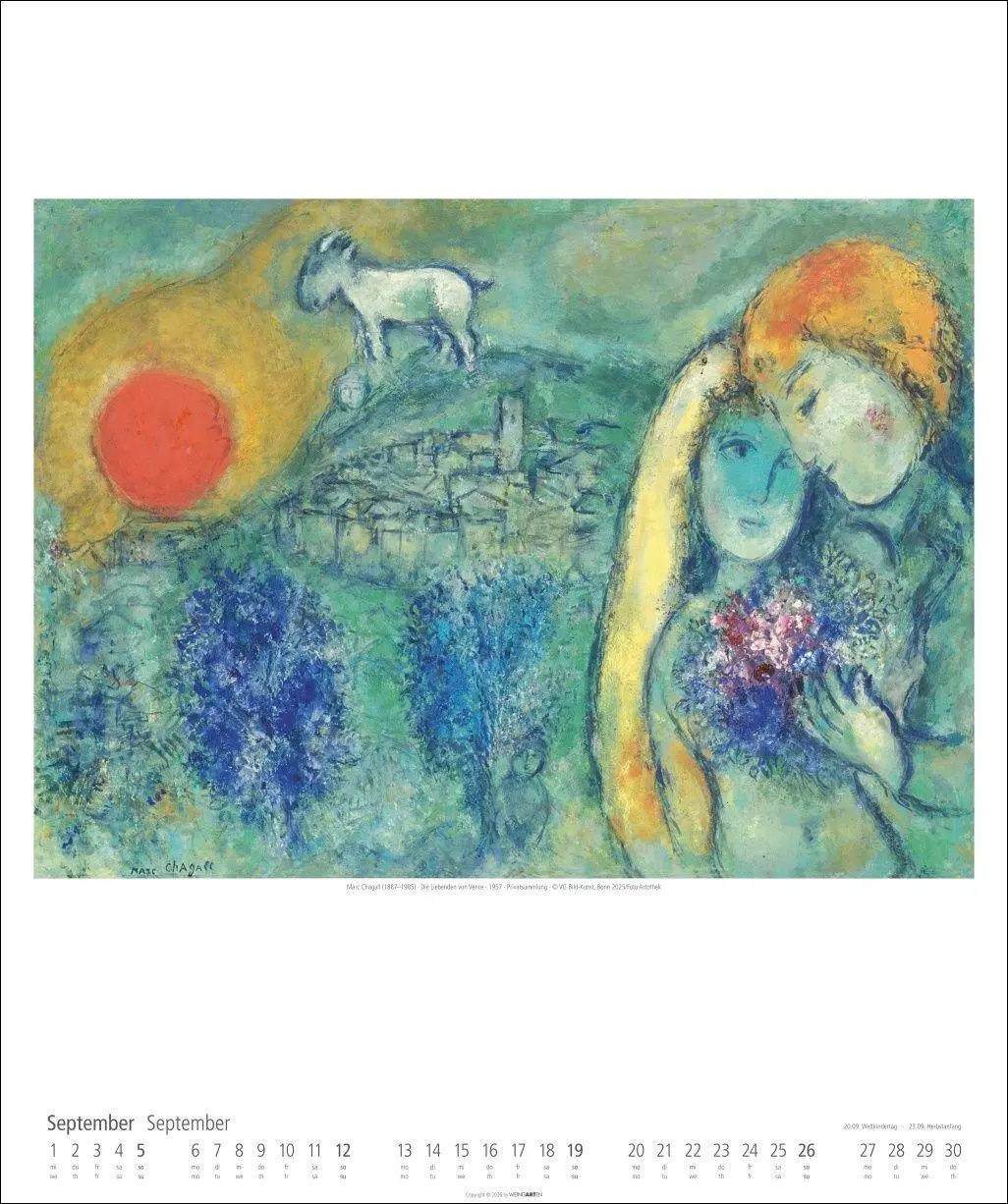 Bild: 9783839903353 | Marc Chagall Kalender 2027 | Marc Chagall | Kalender | Spiralbindung