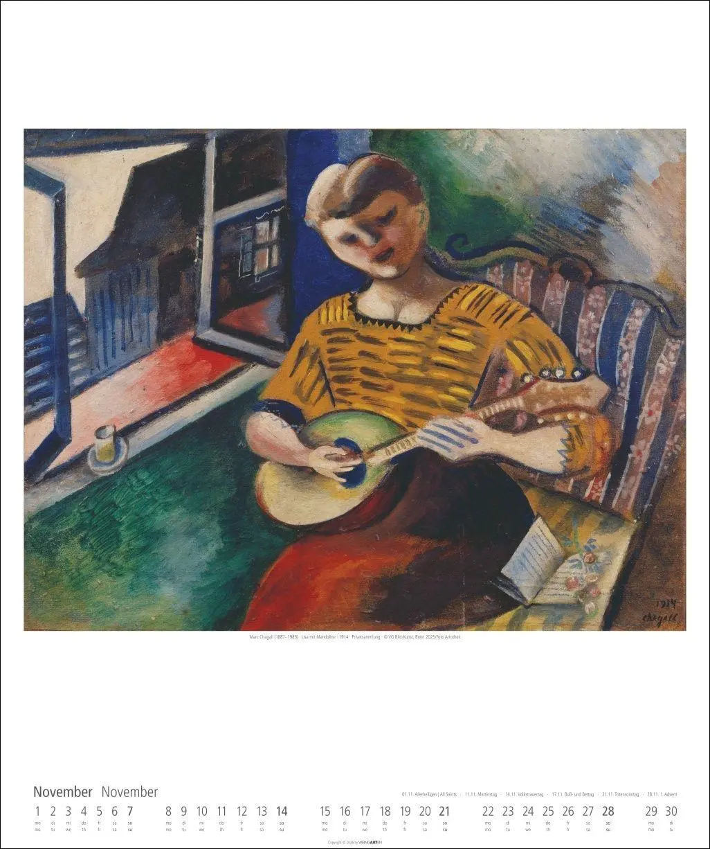 Bild: 9783839903353 | Marc Chagall Kalender 2027 | Marc Chagall | Kalender | Spiralbindung