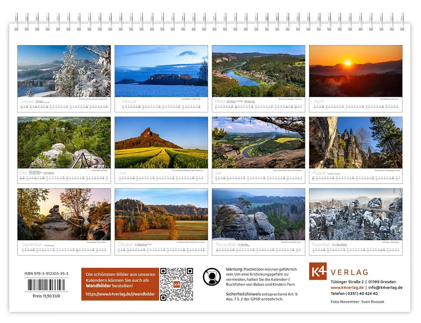 Bild: 9783912303353 | Kalender Sächsische Schweiz kompakt 2027 | K4 Verlag (u. a.) | Deutsch