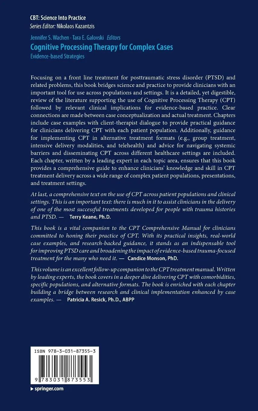 Rückseite: 9783031873553 | Cognitive Processing Therapy for Complex Cases | Galovski (u. a.)