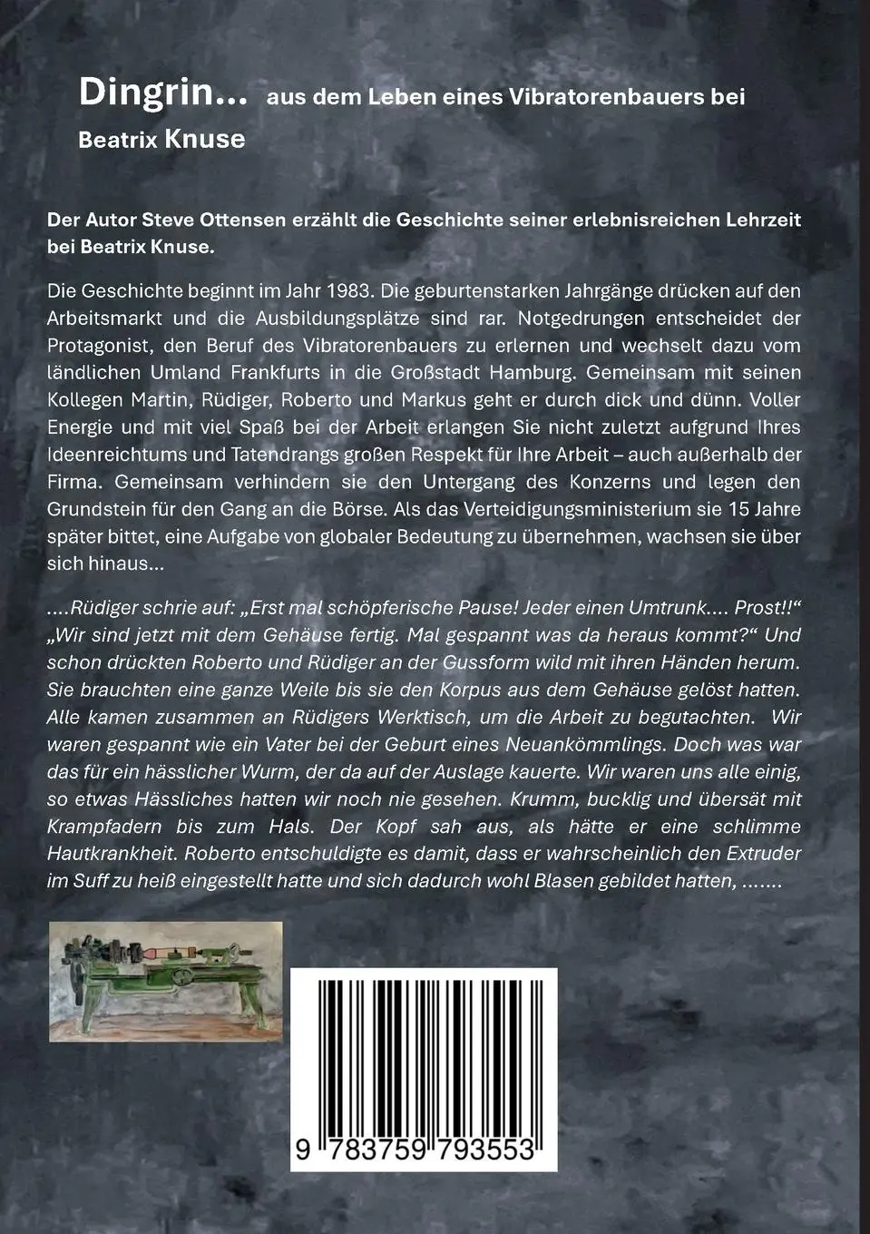 Rückseite: 9783759793553 | DINGRIN... | Aus dem Leben eines Vibratorenbauers bei Beatrix Knuse