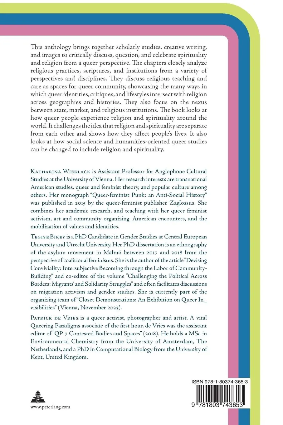 Rückseite: 9781803743653 | Non/Normative Faith | Katharina Wiedlack (u. a.) | Taschenbuch | 2025