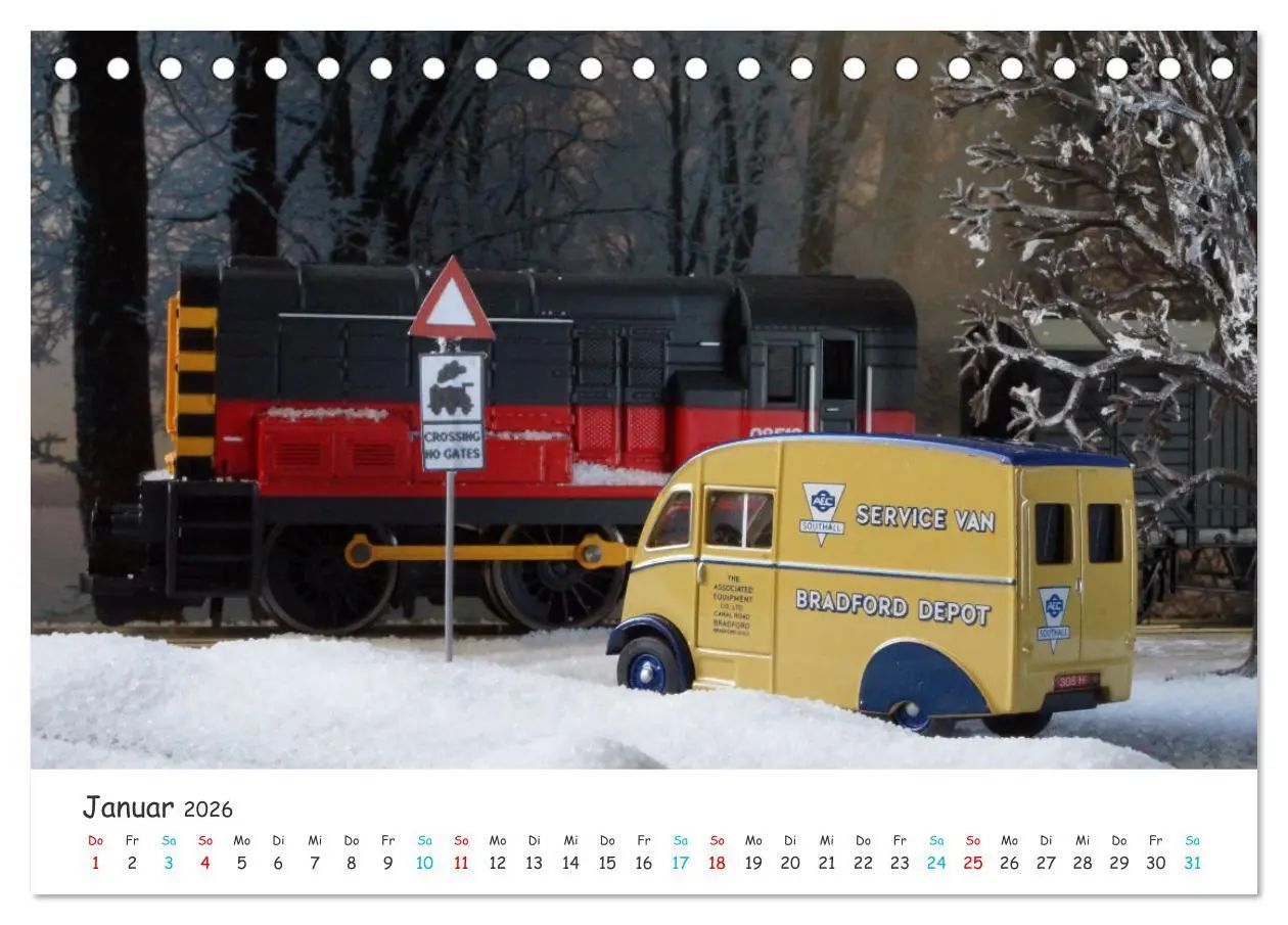 Bild: 9783457353653 | Autos auf der Modellbahn (Tischkalender 2026 DIN A5 quer), CALVENDO...