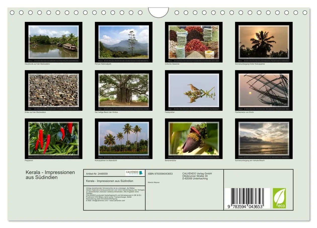 Bild: 9783594043653 | Kerala - Impressionen aus Südindien (Wandkalender 2027 DIN A4...