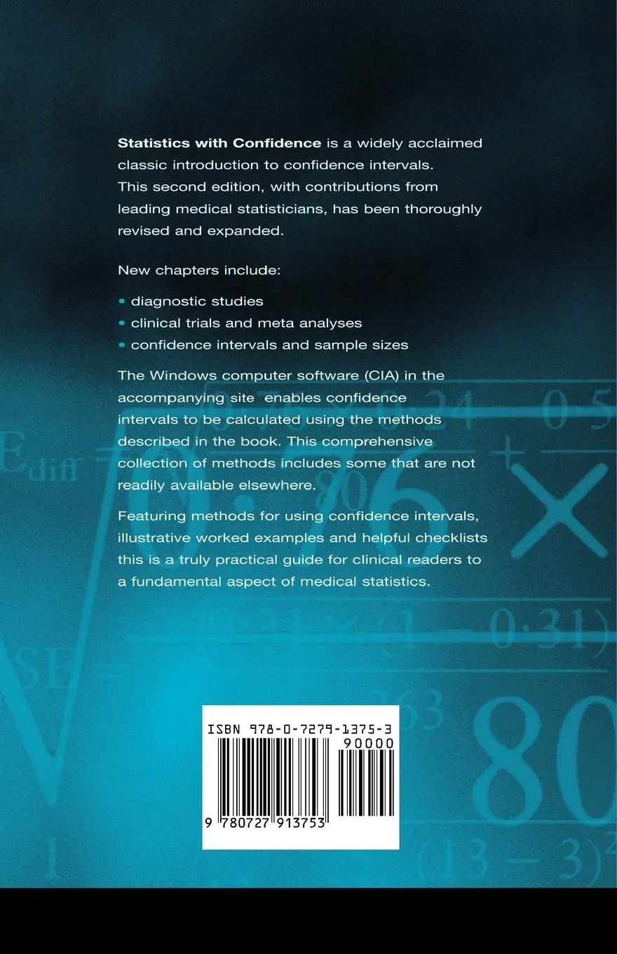 Rückseite: 9780727913753 | Statistics with Confidence | Douglas Altman (u. a.) | Taschenbuch