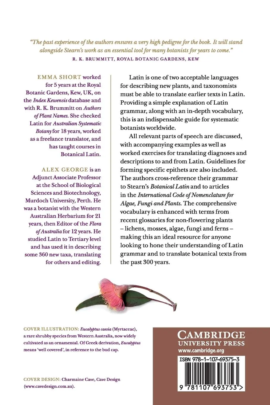 Rückseite: 9781107693753 | A Primer of Botanical Latin with Vocabulary | Emma Short (u. a.)