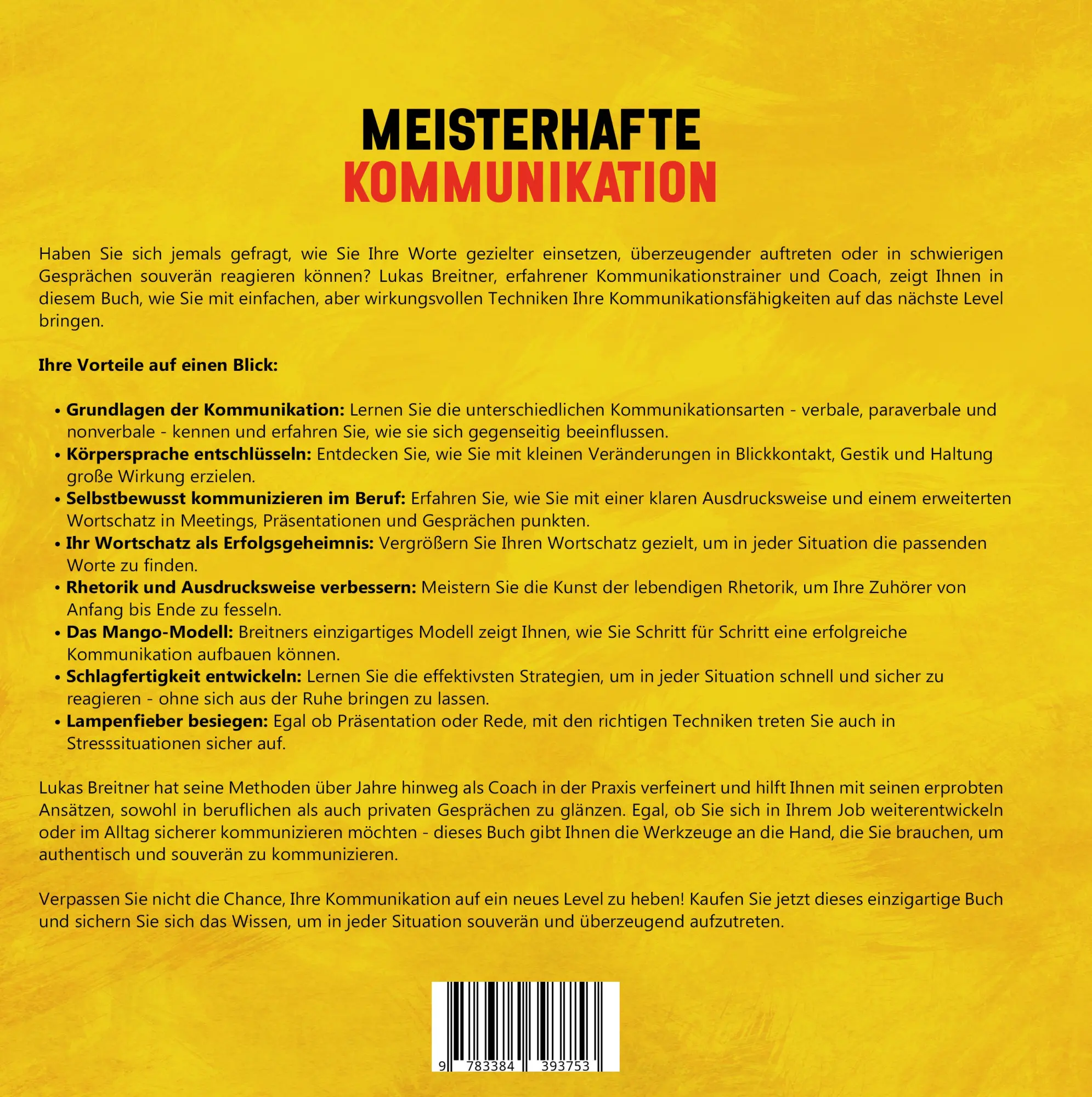 Rückseite: 9783384393753 | Meisterhafte Kommunikation | Lukas Breitner | Buch | 132 S. | Deutsch