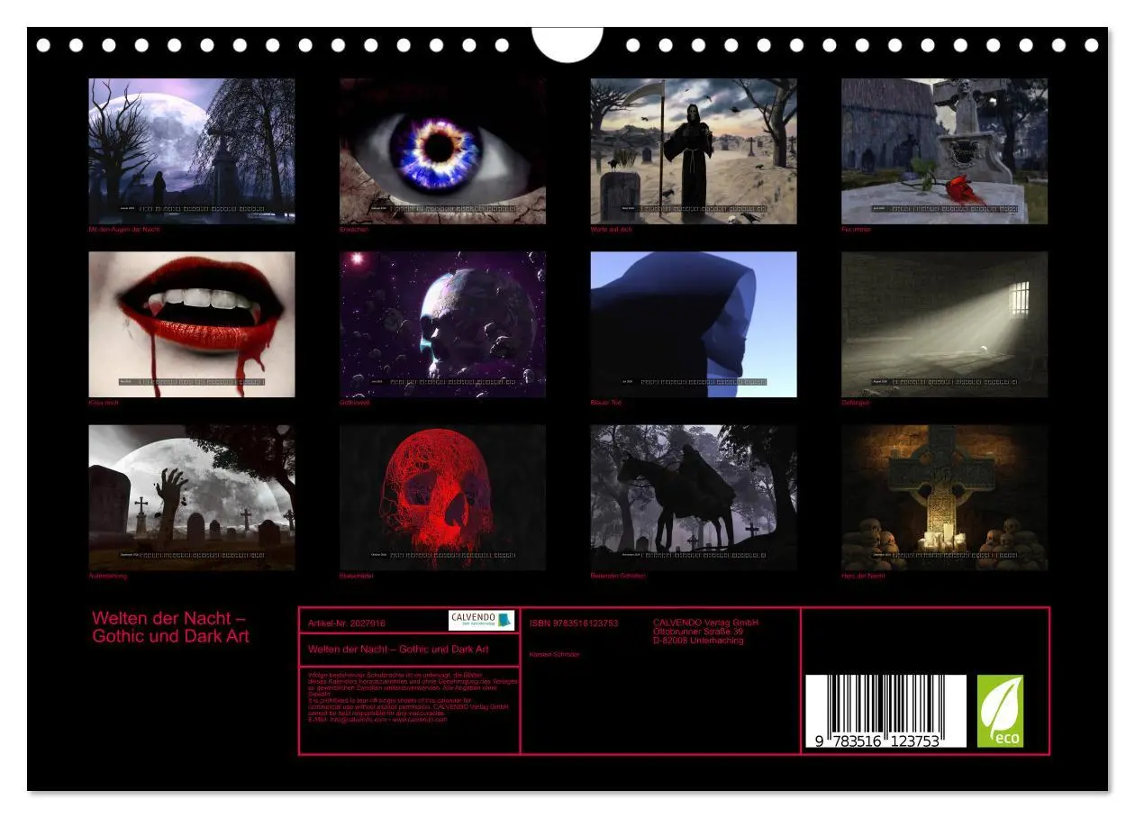Bild: 9783516123753 | Welten der Nacht - Gothic und Dark Art (Wandkalender 2026 DIN A4...